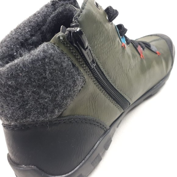 Reiker Green with Multicolour Accents Lace-up Ankle Boots - Picture 4 of 16